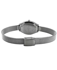 Peugeot Women's Silver Dial Sun Moon Watch 30x20mm Calendar Mesh Bracelet