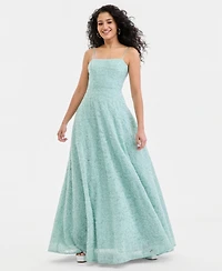 Say Yes Juniors' Beaded-Soutache Ball Gown