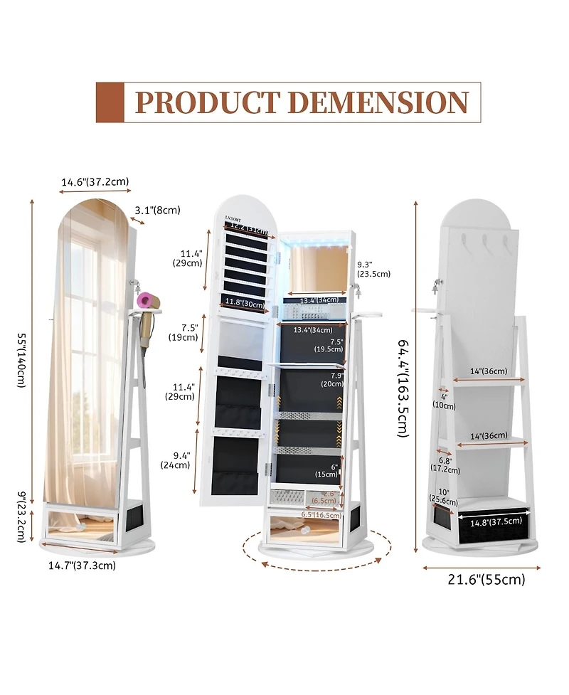 Vlsrka Solid Wood Full Length Mirror