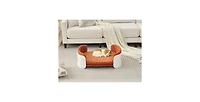 Aostirmotor Cat Couch Bed with Mattress Indoor Pet Sofa White Brown