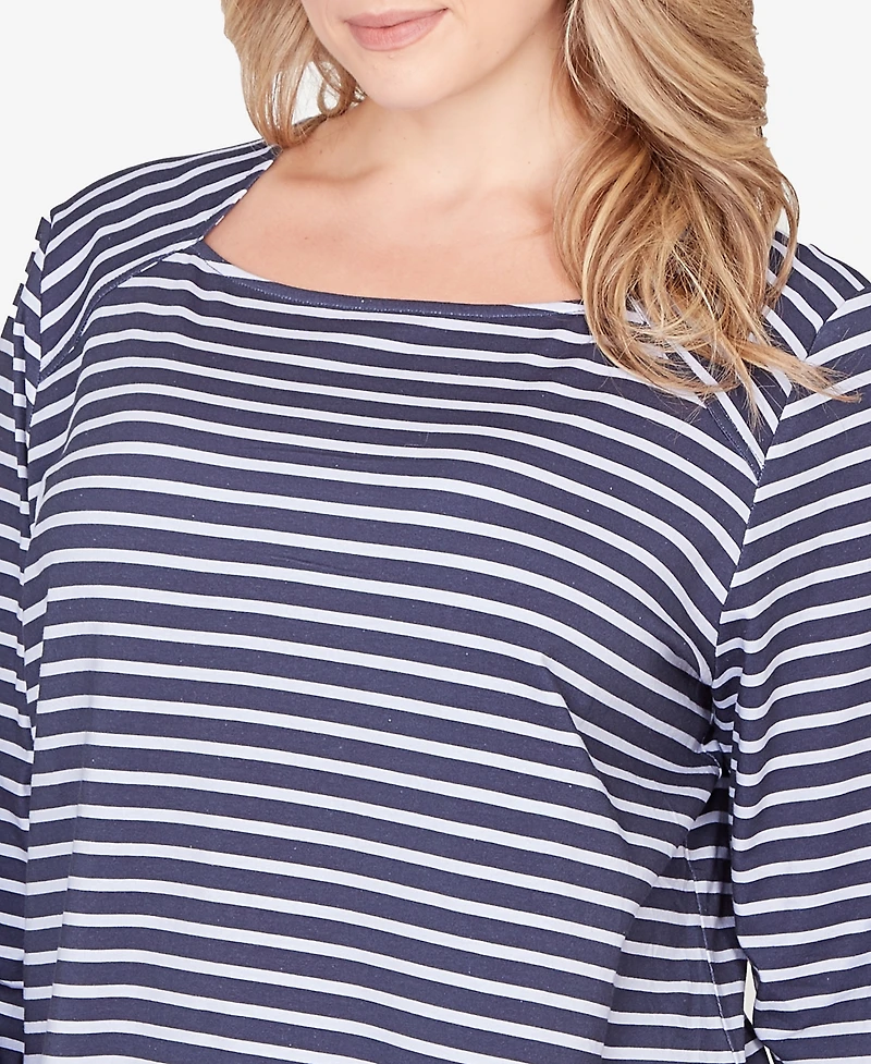 Ruby Rd. Plus Classic Marine Stripe Knit Top