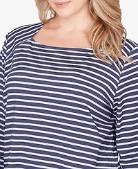 Ruby Rd. Plus Classic Marine Stripe Knit Top