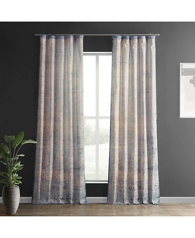 Half Price Drapes Beach Abstract Textured Printed Cotton Curtain