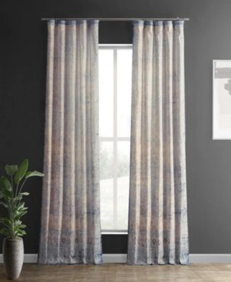 Half Price Drapes Beach Abstract Textured Printed Cotton Curtain