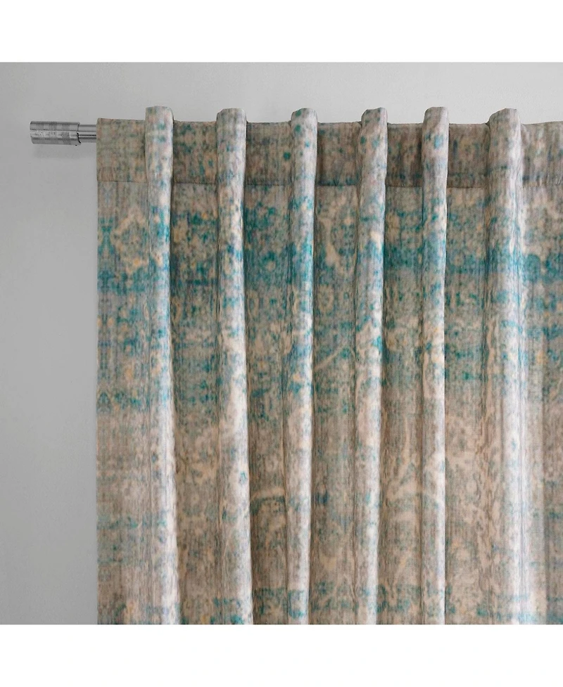 Half Price Drapes River Abstract Textured Printed Cotton Curtain