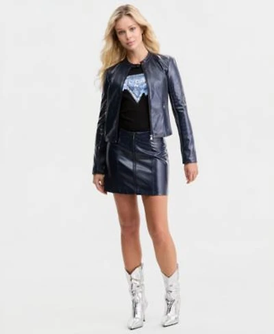 Guess Womens Nico Faux Leather Jacket Nico Faux Leather Skirt