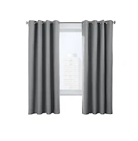 Thermaplus Ventura Blackout Grommet Curtain Panel Pair Frame Your Windows with Subtle Slub Textured Motif Each 78" x 84" Dark