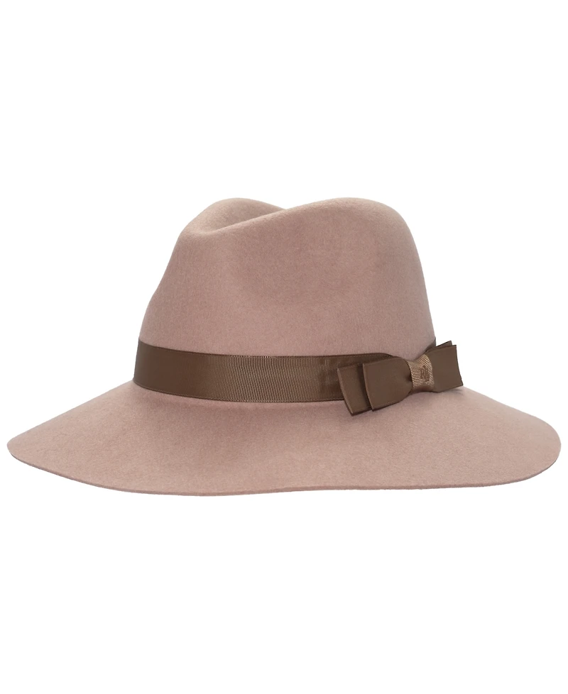 Lauren Ralph Lauren Women's Felted Fedora Hat with Double Ribbon