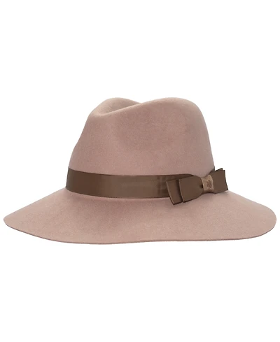 Lauren Ralph Lauren Women's Felted Fedora Hat with Double Ribbon