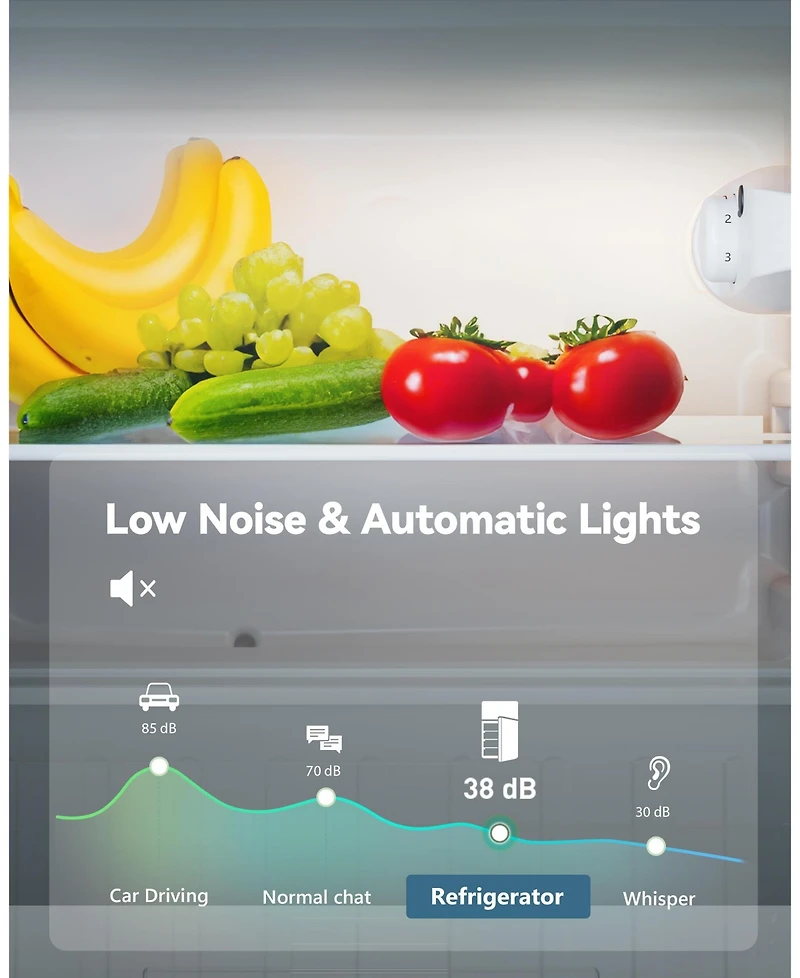Euhomy 3.2 Cu.Ft. Freestanding Mini Fridge with Freezer