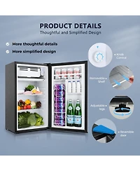 Euhomy 3.2 Cu.Ft Single Door Mini Fridge with Freezer