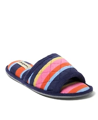 Dearfoams Women's Beatrice Quilted Microfiber Terry Shower Slide House Slipper