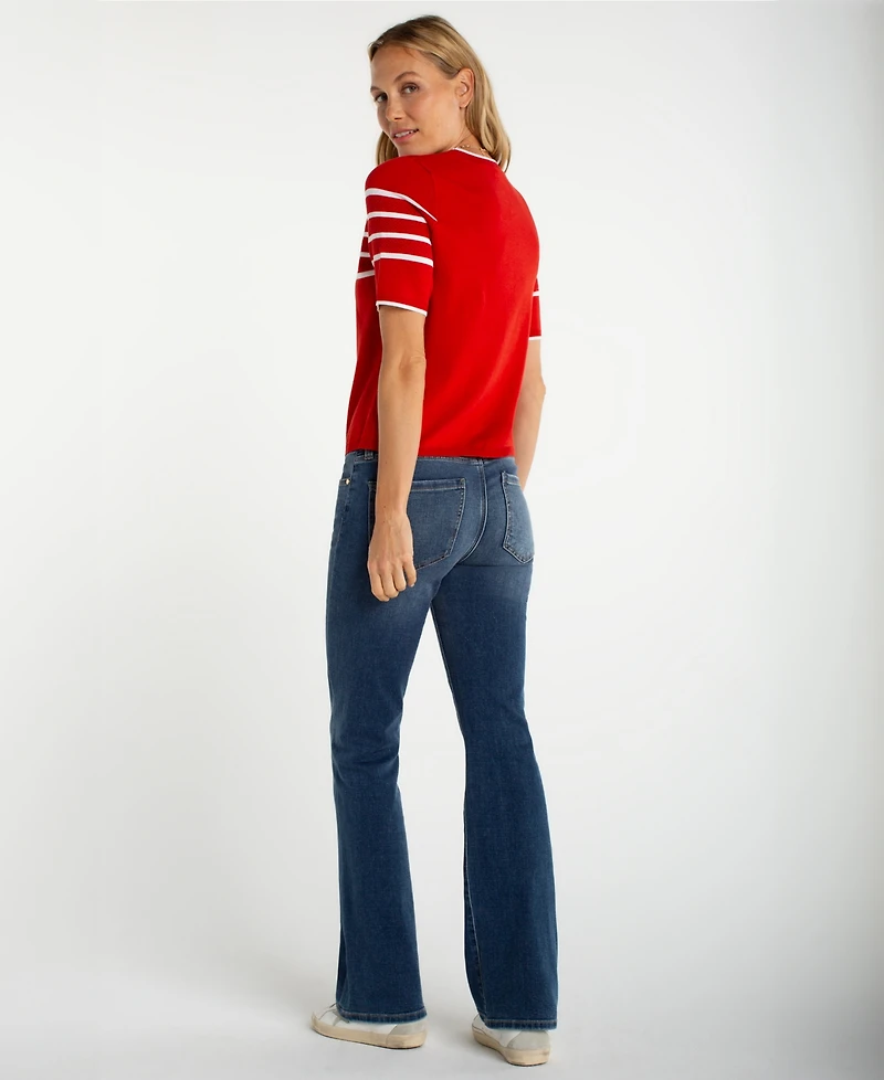 Liverpool Los Angeles Women's Short-Sleeve Crewneck Sweater