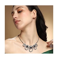 Sohi Women's The Teardrop-Halo Collar Necklace - Space Grey