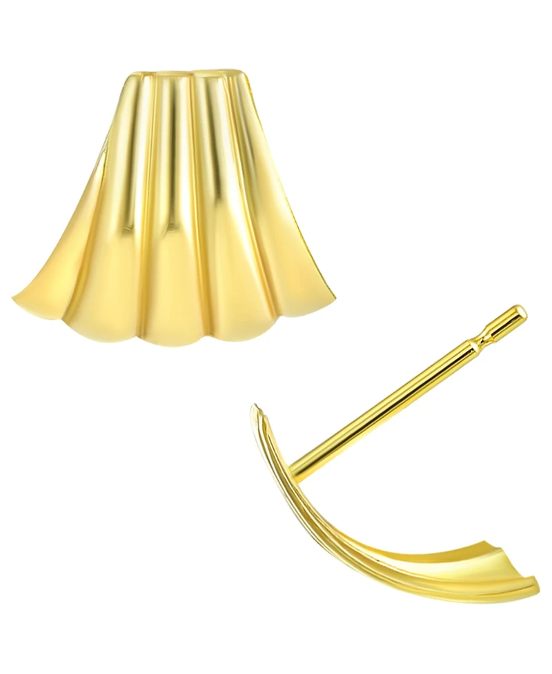 Macy's Bold Ribbed Stud Earrings in 10k Yellow Gold