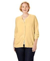 Woman Within Plus Perfect Long-Sleeve Cardigan
