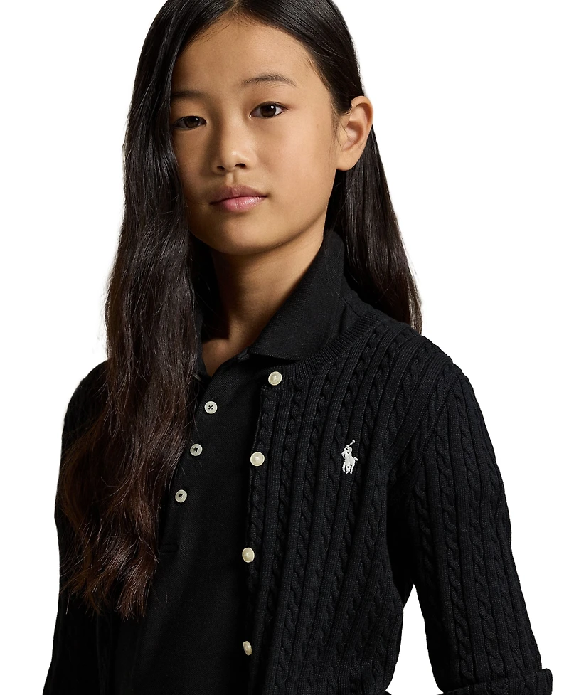 Polo Ralph Lauren Girls 2T-16 Cable-Knit Cotton Cardigan