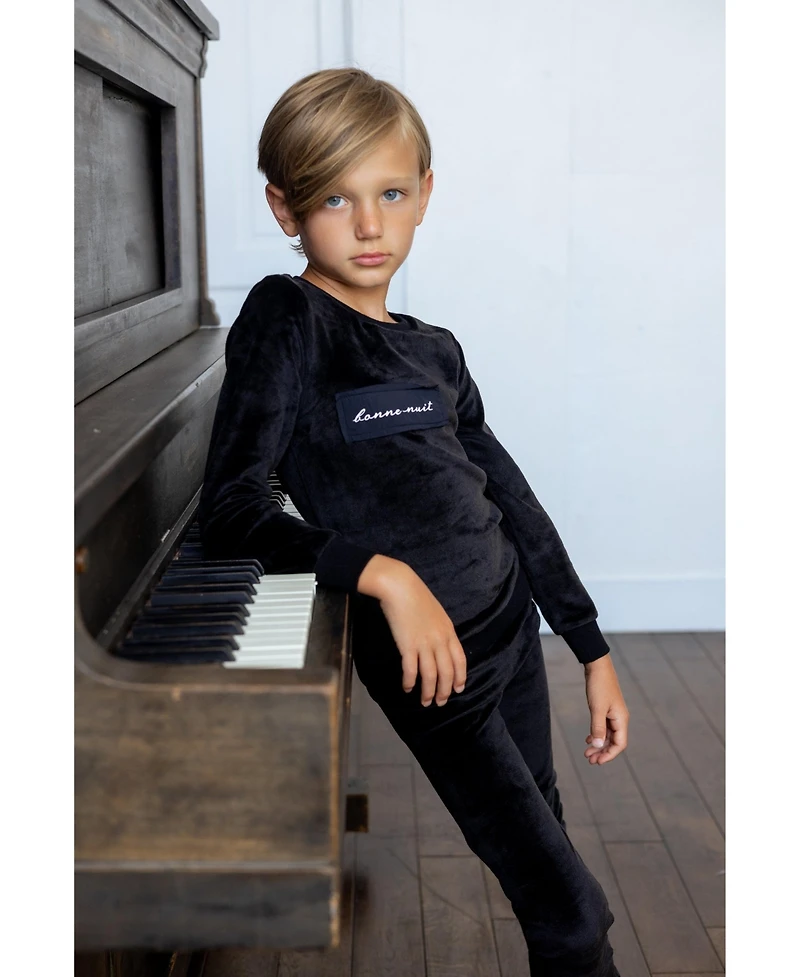 NoggiWear Big Girls Velour Patch 2-Piece Loungewear Set