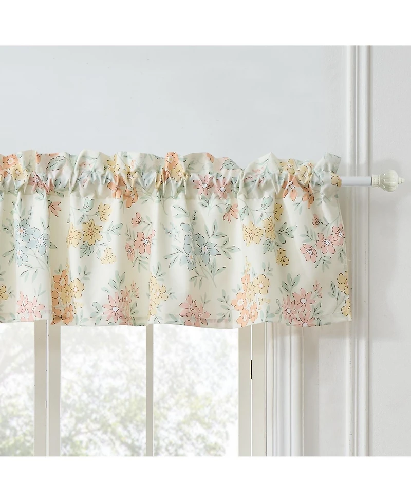 Greenland Home Fashions Chloe Light Filtering Semi Sheer 3" Rod Pocket Window Valance 84" x 16" Pastel