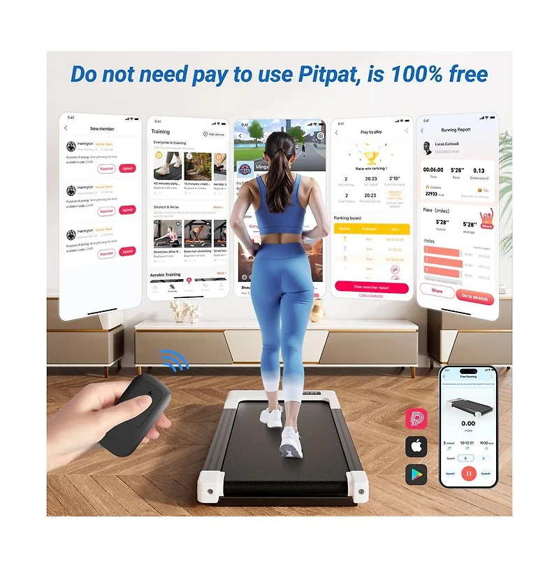 DeerRun Walking Pad Upgrade 14.9631.5 In (80cm Long) Run belt Under desk treadmills