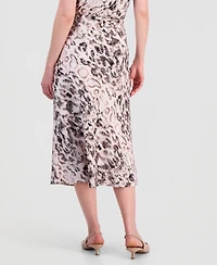 Tahari Asl Women's Printed Satin Midi Skirt