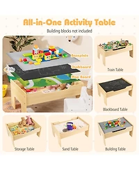 Hongge 78-Piece Wooden Railway Train Playset for Kids Ages 3 and Up