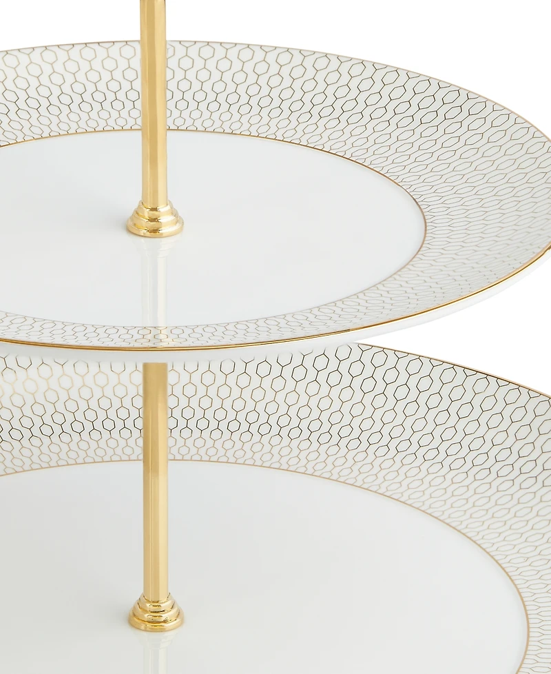 Wedgwood Gio Gold Two-Tier Cake Stand