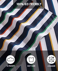 Eddie Bauer Stripes Game Microfiber 4-Pc. Sheet Set