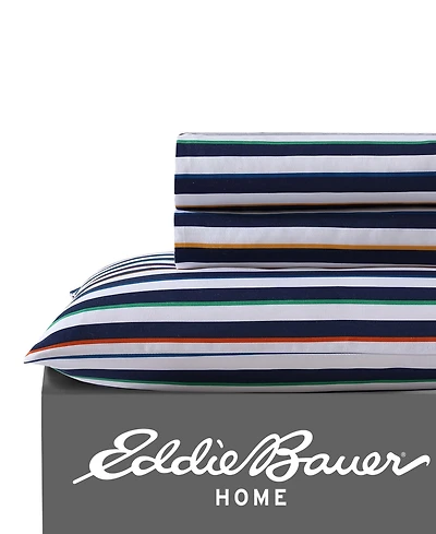 Eddie Bauer Stripes Game Microfiber 4-Pc. Sheet Set, Queen