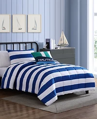 Nautica Huck Stripe Microfiber 3-Pc. Comforter Set, Twin