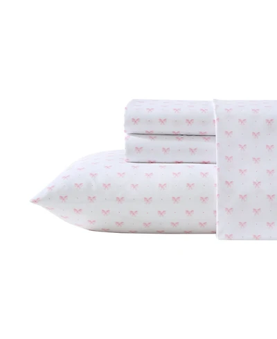 Laura Ashley Lovely Bows Microfiber -Pc. Sheet Set