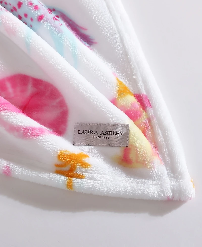 Laura Ashley Party Animals Ultra Soft Plush Fleece Throw, 60" x 50"