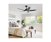 Sofucor 48-inch Matte 5-Blade Ceiling Fan with Six Speed Remote Control and Forward Reverse Function for Indoor Use