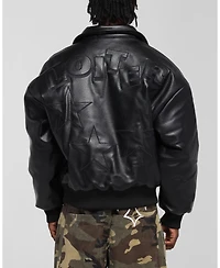 Loiter Men's Solar Pu Leather Varsity Jacket