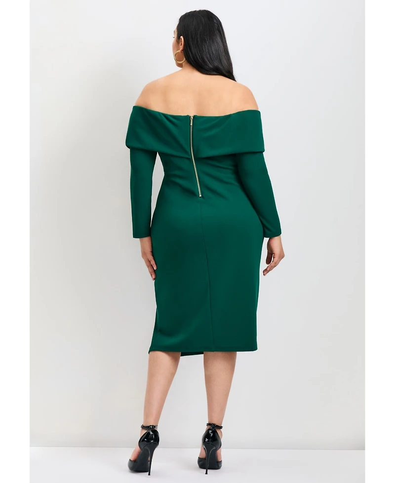 Avenue Women's Collette Off Shoulder Gathered Waist Dress