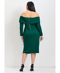 Avenue Women's Collette Off Shoulder Gathered Waist Dress