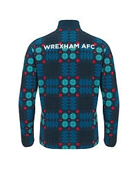 Macron Men's Blue Wrexham Warm-Up Quarter-Zip Pullover Hoodie