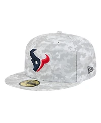 New Era Men's Gray Houston Texans 2025 Salute to Service Fan Pack 59FIFTY Fitted Hat
