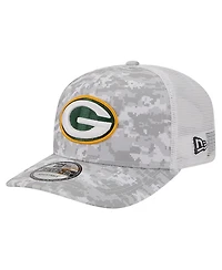 New Era Men's Gray Green Bay Packers Salute to Service Fan Pack 9SEVENTY Trucker Adjustable Hat