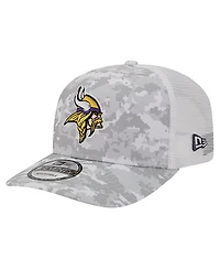 New Era Men's Gray Minnesota Vikings Salute to Service Fan Pack 9SEVENTY Trucker Adjustable Hat