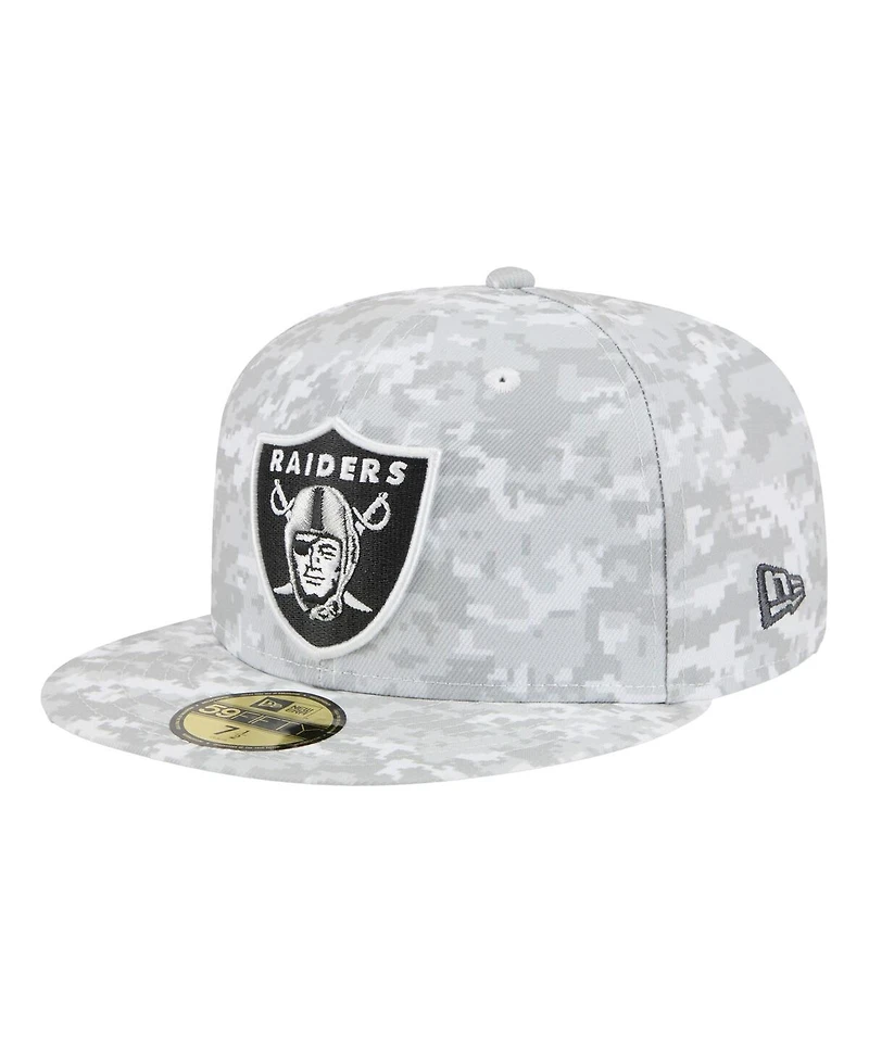 New Era Men's White Las Vegas Raiders 2025 Salute to Service Fan Pack 59FIFTY Fitted Hat