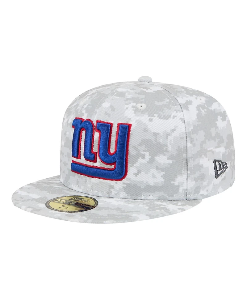 New Era Men's White York Giants 2025 Salute to Service Fan Pack 59FIFTY Fitted Hat