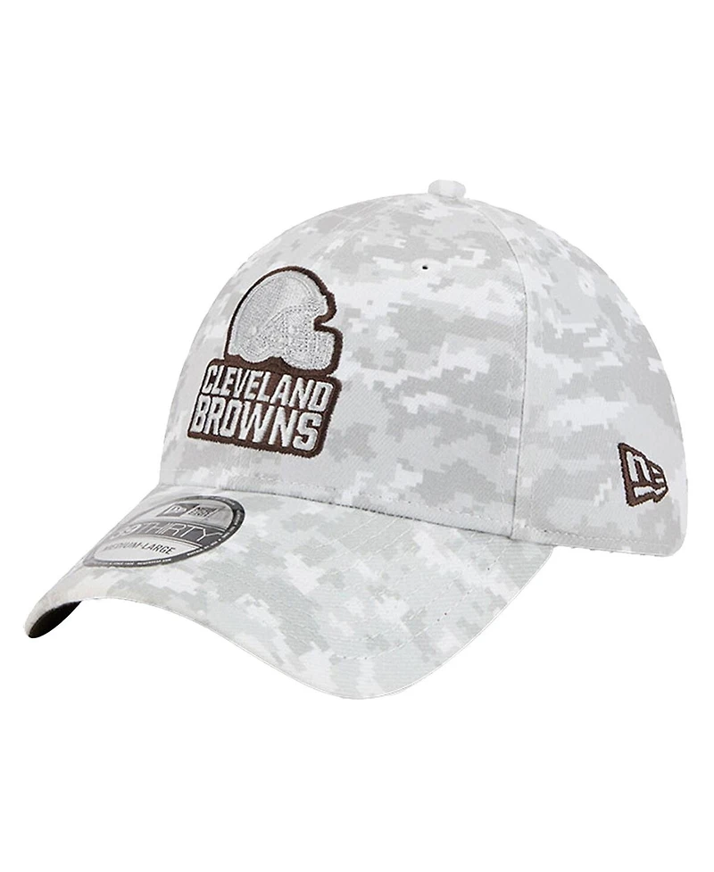 New Era Men's White Cleveland Browns 2025 Salute to Service Digital Camo Fan Pack 39THIRTY Flex Hat