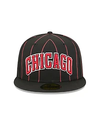 New Era Men's Black Chicago Bulls Jersey Hook Statement Edition 59FIFTY Fitted Hat