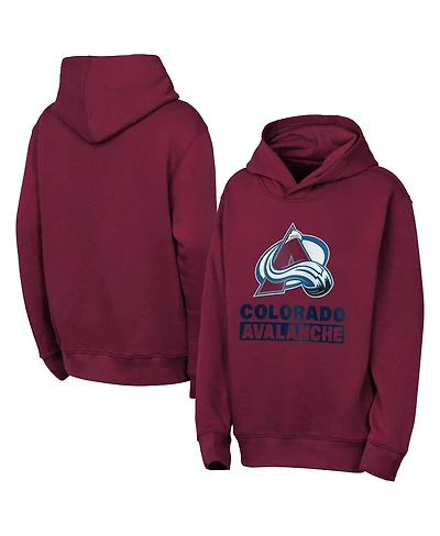 Outerstuff Big Boys and Girls Burgundy Colorado Avalanche Back to Basics Hoodie