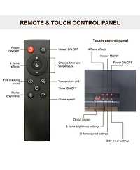 Flynama 28 inch Infrared Electric Fireplace with Removable Trim kit Insert, Touch Panel Home Decor Heater, Smokeless Firebox With Fire Crackling Sound