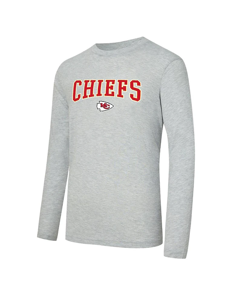 Concepts Sport Men's 2-Piece Red/Gray Kansas City Chiefs Regulate Long Sleeve T-Shirt and Plaid Pant Set