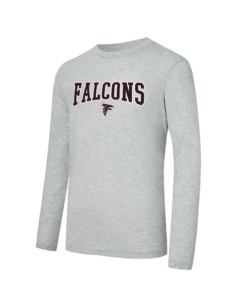 Concepts Sport Men's 2-Piece Red/Gray Atlanta Falcons Regulate Long Sleeve T-Shirt and Plaid Pant Set