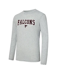 Concepts Sport Men's 2-Piece Red/Gray Atlanta Falcons Regulate Long Sleeve T-Shirt and Plaid Pant Set