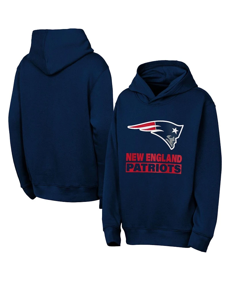 Outerstuff Big Boys and Girls Navy New England Patriots Back to Basics Hoodie